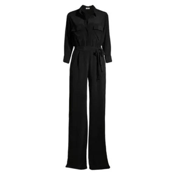 L'Agence Teddy Silk Slit Jumpsuit